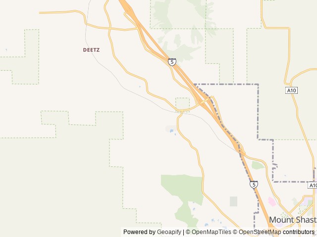 Map of Abram’s Lake Mobile Estates & RV Park location at Mount Shasta, CA, United States