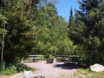 Big Springs campsite in the sun