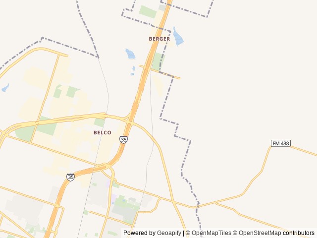 Map of Belaire Junction RV Park location at Temple, TX, United States