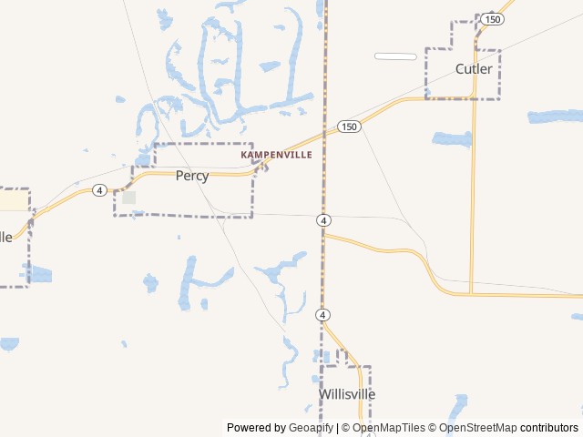 Map of Lake Camp-A-Lot location at Percy, IL, United States