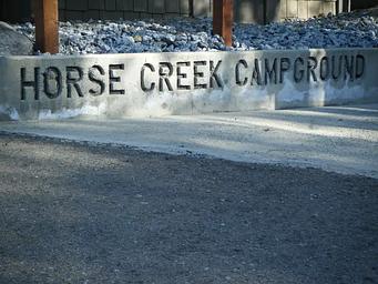 Horse Creek Campground sign