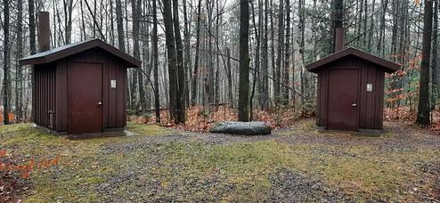 A photo of Vault Toilets at Bagley Rapids Campground. 