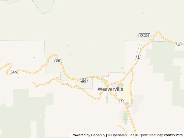 Map of Trinity Alps RV Park location at Weaverville, CA, United States
