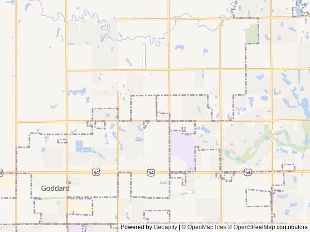 Map of Maple Village RV location at Goddard, KS, United States