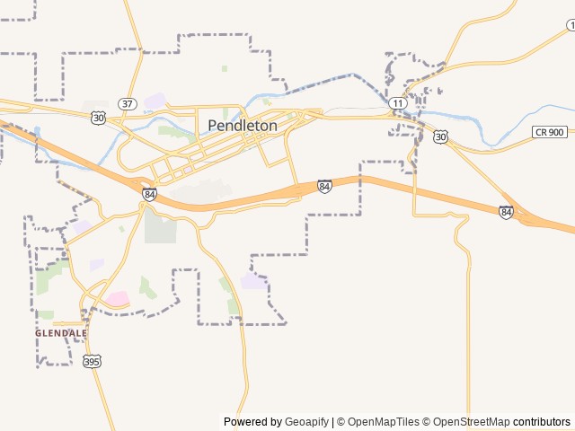 Map of Pendleton KOA Journey location at Pendleton, OR, United States