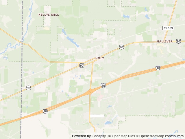 Map of Eagle's Landing RV Park location at Holt, FL, United States