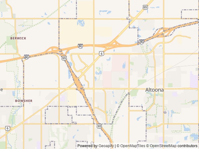 Map of Adventureland Campground location at Altoona, IA, United States