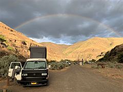 Rainbow over campsite at Twin Springs Campground