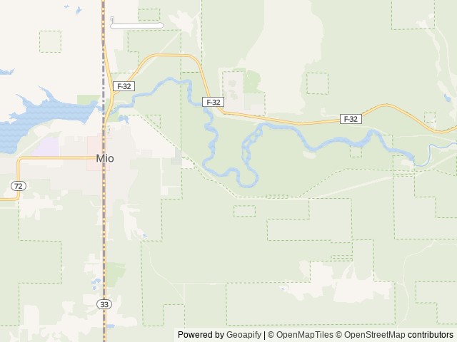 Map of Ausable River Camping location at Oscoda, MI, United States
