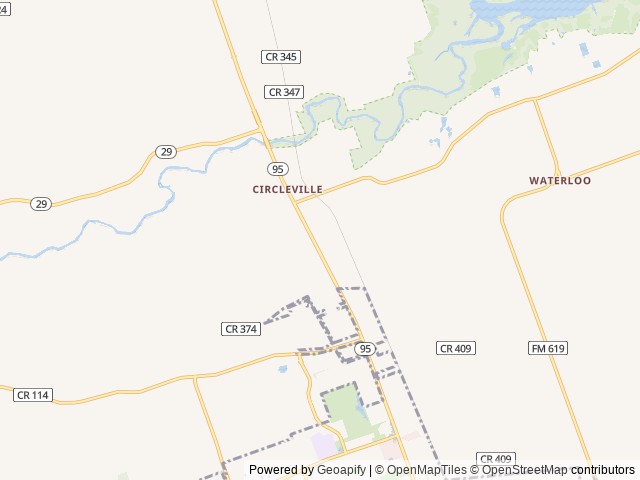 Map of Circleville RV Park location at Taylor, TX, United States
