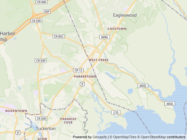 Map of Sea Pirate Campground location at West Creek, NJ, United States
