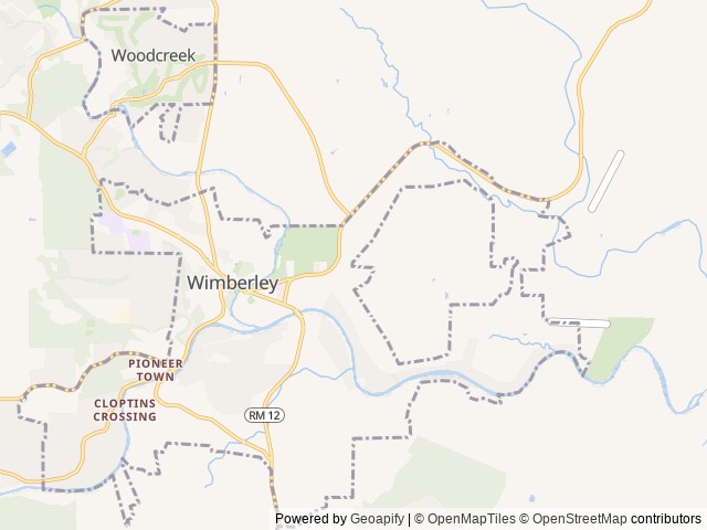 Map of Spoon Mountain Glamping location at Wimberley, TX, United States