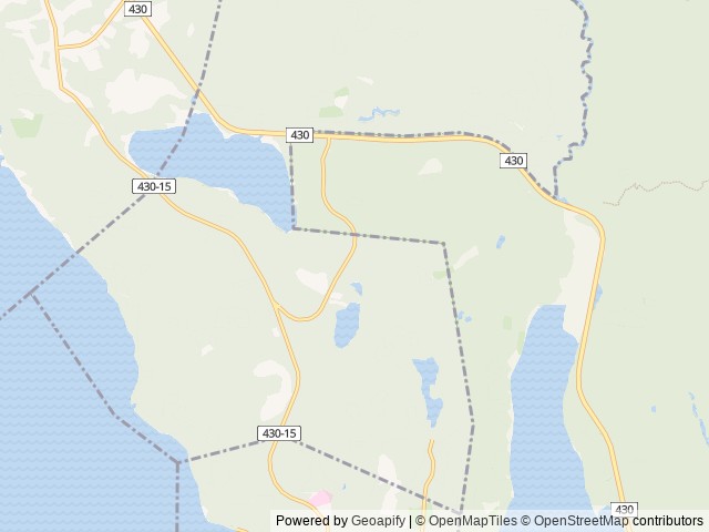 Map of Gros Morne / Norris Point KOA Holiday location at Rocky Harbour, NL, Canada