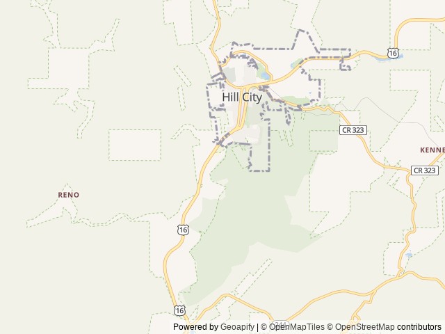 Map of Black Hills Trailside Park Resort location at Hill City, SD, United States