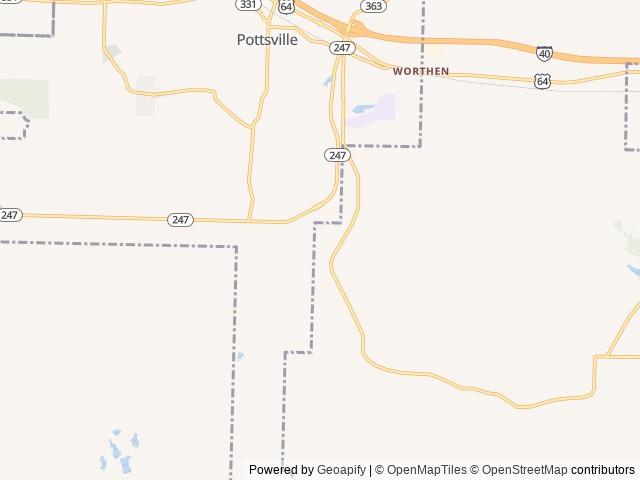 Map of Edens RV Resort location at Pottsville, AR, United States
