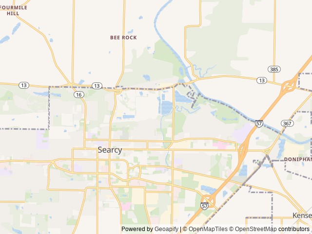 Map of Hutch's RV Park location at Searcy, AR, United States