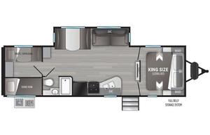 King Bed and Private Quad bunks  2022 Cruiser MPG