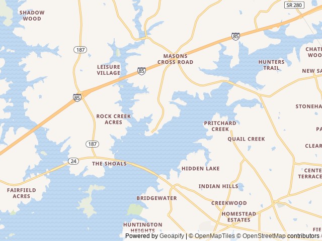 Map of The Shores of Asbury location at Anderson, SC, United States