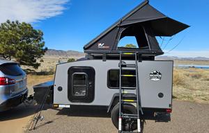 Off-Grid Teardrop Trailer Camper with Rooftop Tent