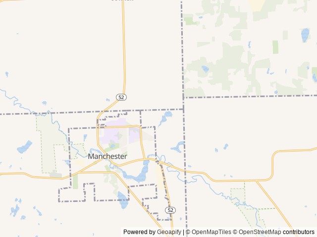 Map of Hidden Lakes RV Resort location at Manchester, MI, United States
