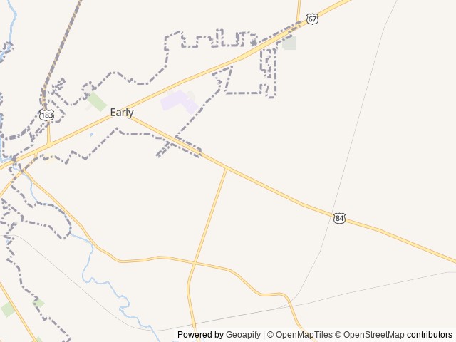 Map of The Willows of Los Trece RV Park location at Early, TX, United States