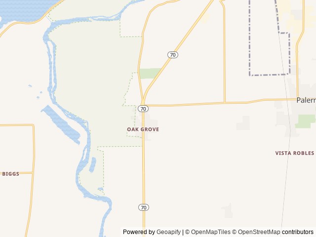 Map of Falling Rock RV Park location at Oroville, CA, United States