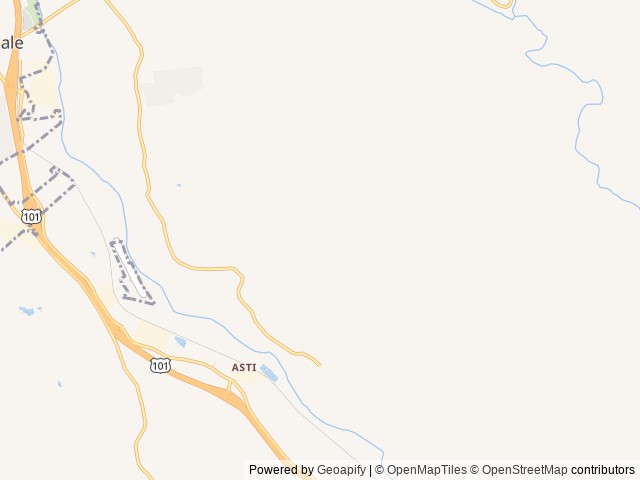 Map of Cloverdale/healdsburg Campground location at Cloverdale, CA, United States