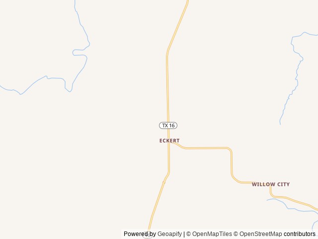 Map of Blue Skies Retro Resort location at Willow City, TX, United States