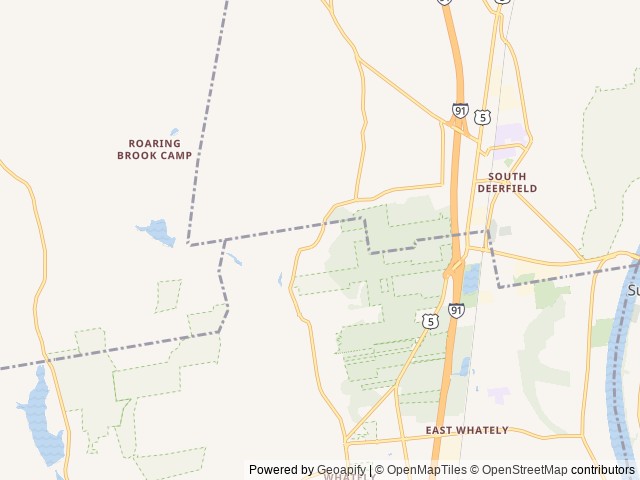 Map of White Birch Campground location at Whately, MA, United States