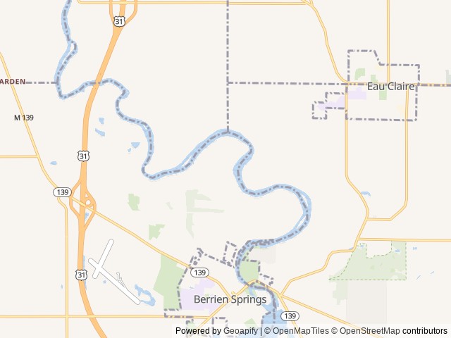 Map for Beautiful, easy to drive escape-mobile. near Berrien Springs, MI