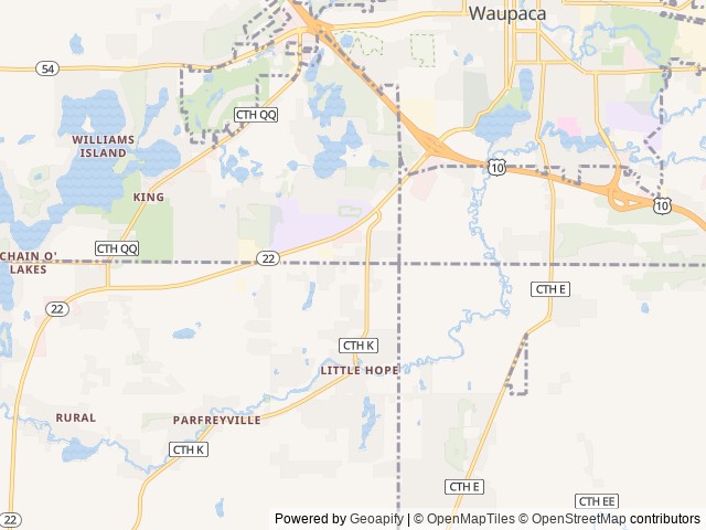 Map for 2021 Gulf Stream RV Vintage Cruiser 23RSS near Waupaca, WI