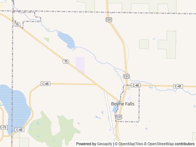 Map of Boyne Country RV Park and Campground location at Boyne City, MI, United States