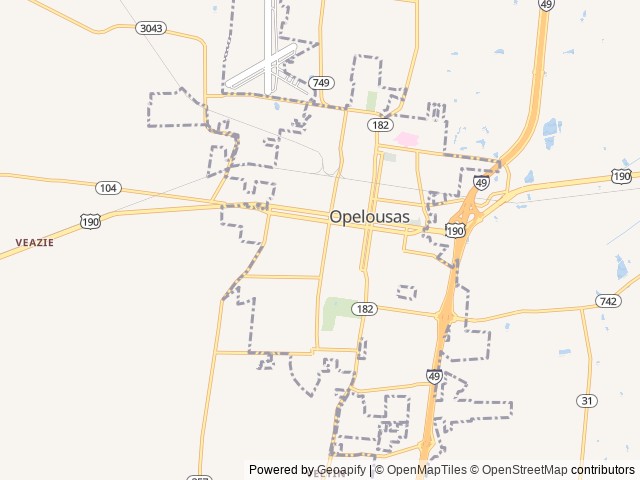 Map of The Silos RV Resort location at Opelousas, LA, United States