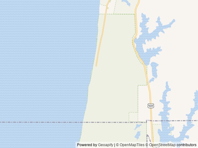 Map of Umpqua Sand Camping location at Reedsport, OR, United States
