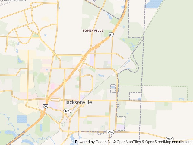 Map for Wolf Pack Getaway near Jacksonville, AR