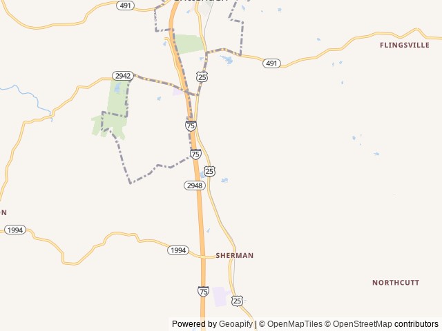 Map of Northern Kentucky RV Park location at Dry Ridge, KY, United States