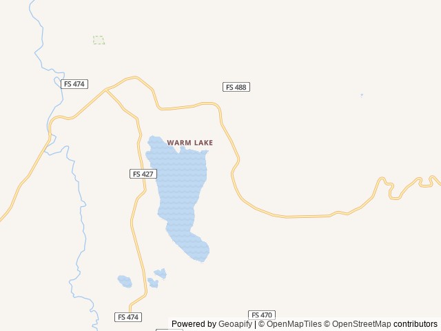 Map of Warm Lake location at Cascade, ID, United States