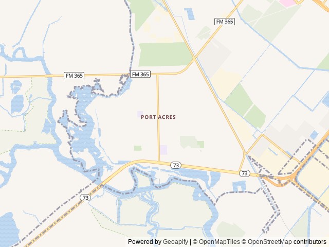 Map of J&J RV Park location at Port Arthur, TX, United States