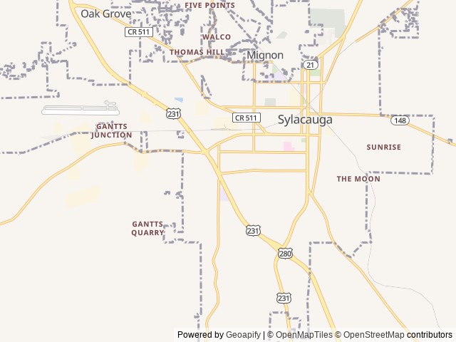 Map for 2025 Coleman Light 22BX near Sylacauga, AL