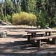 Campsite at Barneys, picnic table partially shaded