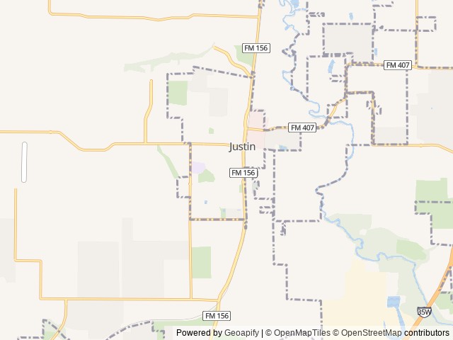 Map for Family Friendly - 2023 E to W Alta 33’ bumper pull near Justin, TX
