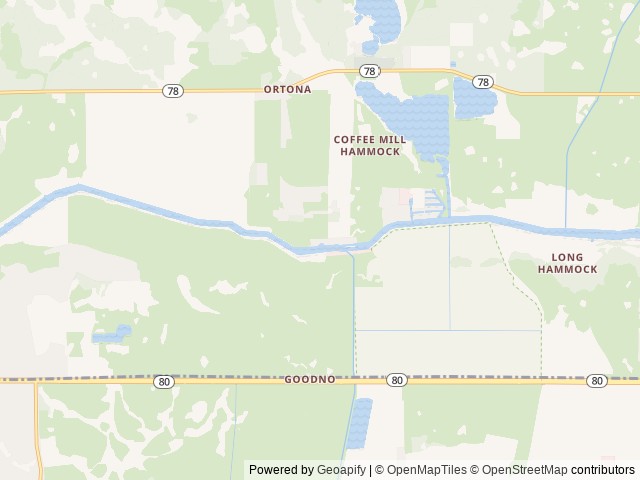Map of Ortona South location at Moore Haven, FL, United States