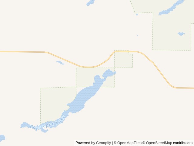 Map of Coffeepot Lake Recreation Site location at Spokane, WA, United States