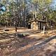 A photo of vault toilets at Chickamauga Battlefield campground.