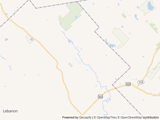 Map of Lazy Frog Campground location at Lebanon, ME, United States