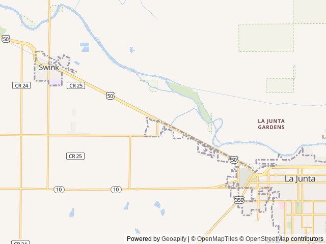 Map of La Junta Camping & Cabins location at La Junta, CO, United States