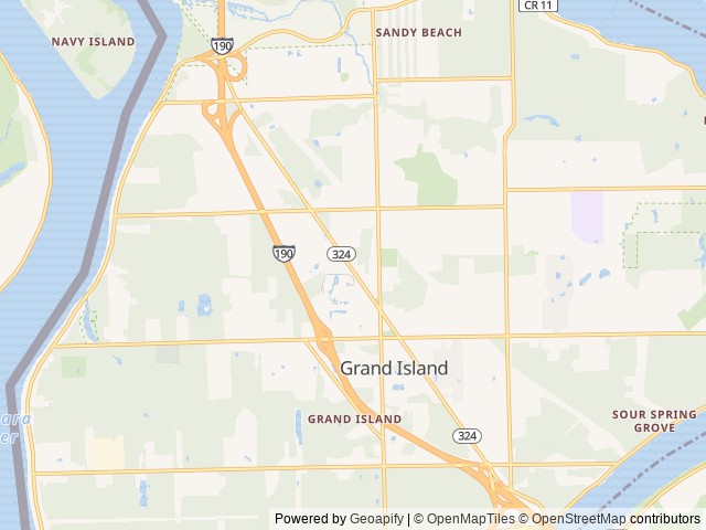 Map of Niagara Falls / Grand Island KOA Holiday location at Grand Island, NY, United States