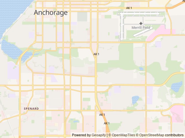 Map of Creekwood Inn and RV Park location at Anchorage, AK, United States