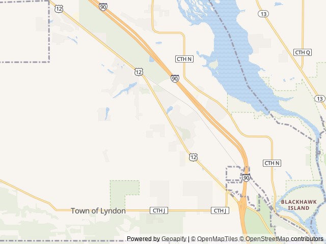 Map of Shangri - La Campground location at Lyndon Station, WI, United States