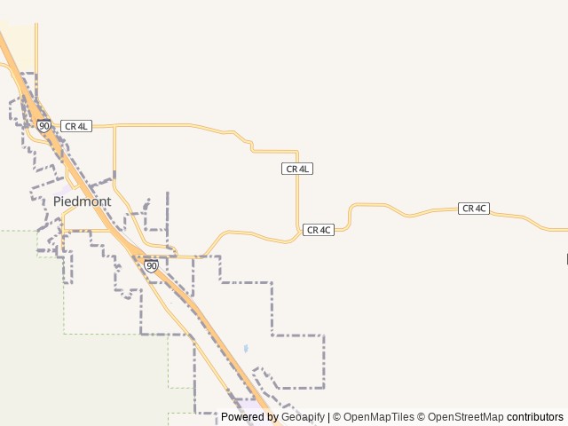Map of Elk Creek Resort location at Southwest Meade, SD, United States